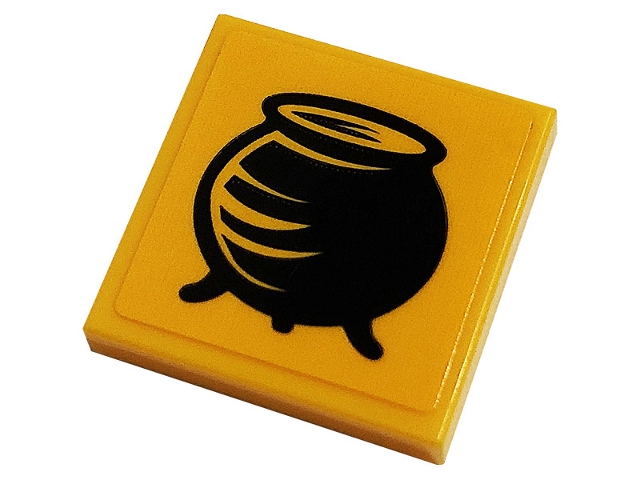 Lego Tile 2 x 2 with Black Cauldron Pattern (Sticker) - Set 76383