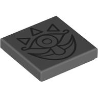 Lego Tile 2 x 2 with Dark Bluish Grey Face Drawing Print (Gossip Stone)