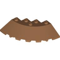 Lego Brick Round Corner 6 x 6 with 33° Slope and Facet Cutout / Medium Nougat