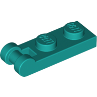 Lego Plate Special 1 x 2 with Handle on End [Closed Ends] / Dark Turquoise