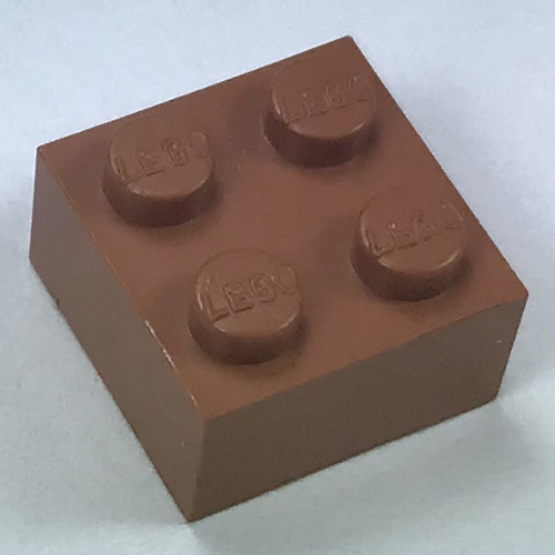 Lego Modulex Brick 2 x 2 with LEGO on Studs / Modulex Terracotta