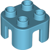 Lego Duplo Chair with no Back / Stool / Medium Azure