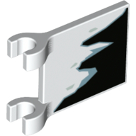 Lego Flag 2 x 2 Square [Thick Clips] with Icicles on Black Back Print