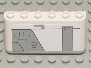 Lego Windscreen 2 x 6 x 2 with SW Gunship Panel Pattern Upper Left (Sticker) - Set 7163