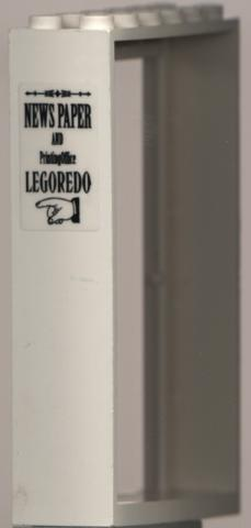 Lego Door, Frame 2 x 6 x 7 with Legoredo Newspaper Pattern (Sticker) - Set 6765