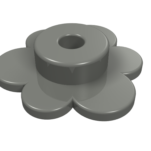 Lego Plant, Flower Small [Complete Sprue of Four] / Dark Bluish Gray