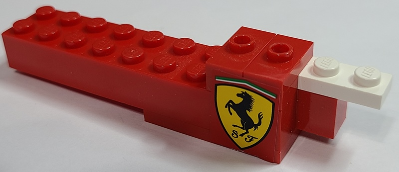Lego Stickered Assembly 11 x 2 x 2 with Ferrari Logo Pattern Model Left Side (Sticker) - Set 8157