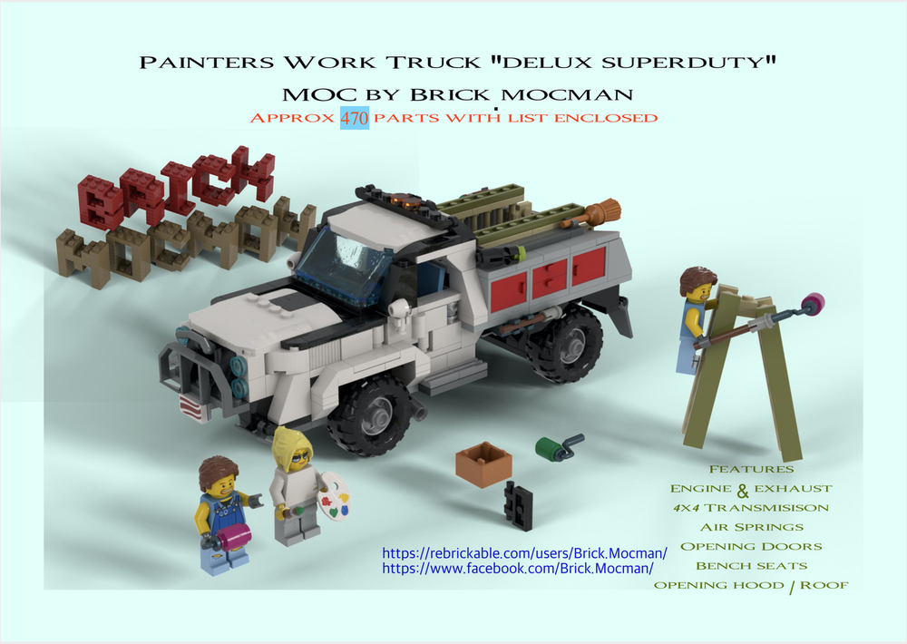 Lego Truck - Painter's Deluxe Superduty (White)