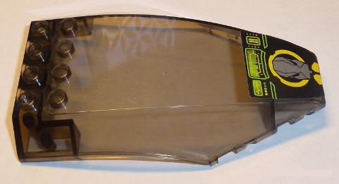 Lego Windscreen 10 x 6 x 2 Curved with Alien and Screen Pattern (Sticker) - Set 8108