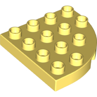 Lego Duplo Plate Round Corner 4 x 4 / Bright Light Yellow