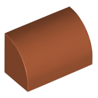 Lego Brick Curved 1 x 2 x 1 No Studs / Dark Orange