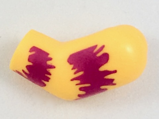 Lego Arm, Left with Magenta Tie-Dyed Stripes Pattern / Bright Light Orange