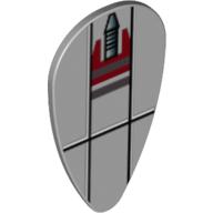 Lego Shield Ovoid with SW Small Rocket at Top Print