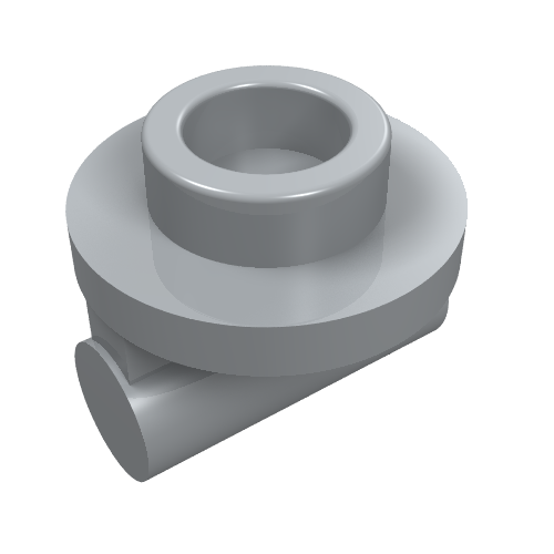 Lego Plate Round 1 x 1 with Hollow Stud and Bar on Underside / Light Bluish Gray