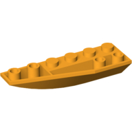 Lego Brick Wedged, Curved Inverted 6 x 2 Left / Bright Light Orange