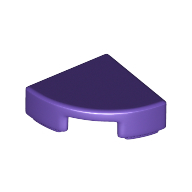 Lego Tile Round 1 x 1 Quarter / Dark Purple