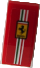 Lego Slope, Curved 2 x 1 x 2/3 with Ferrari Logo and Stripes Pattern (Sticker) - Set 75879