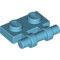 Lego Plate Special 1 x 2 Side Handle [Free Ends] / Medium Azure