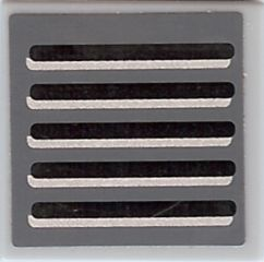 Lego Tile 2 x 2 with Black and Silver Grille on Dark Bluish Gray Background Pattern (Sticker) - Set 7661