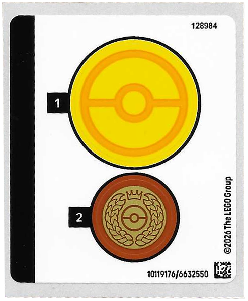 Lego Sticker Sheet for Set 72165-1