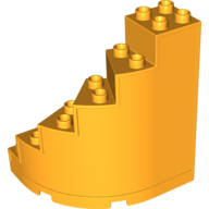 Lego Duplo Staircase, Curved with Drawer Slots / Bright Light Orange