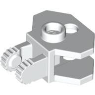Lego Hinge 1 x 2 Locking with 2 Fingers and Towball Socket, 9 Teeth / White
