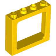 Lego Window 1 x 4 x 3 Train with Shutter Holes and Solid Studs on Ends / Yellow