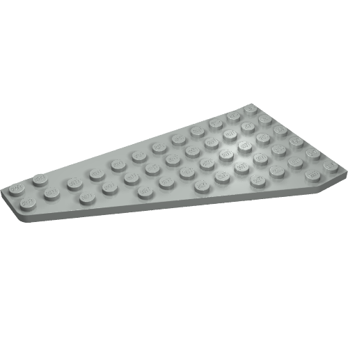 Lego Wedge, Plate 7 x 12 Wing Right / Light Gray