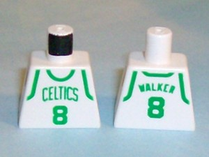 Lego Torso NBA Boston Celtics #8 Walker (White Jersey) Pattern / White