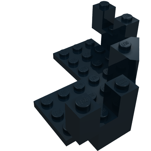 Lego Castle Turret Top 7 x 7 Corner / Black