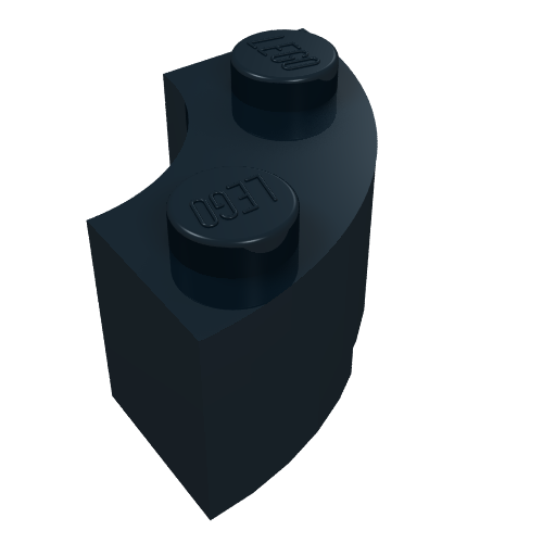 Lego Brick Round Corner 2 x 2 Macaroni with Stud Notch / Black