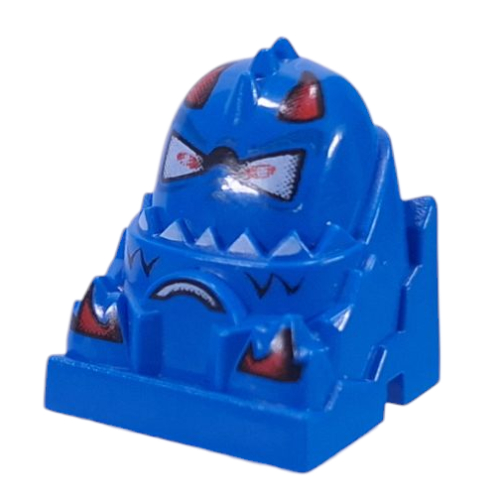 Lego Racer Driver Head, Brick Special 2 x 2 Round, Brown Horns, Triangle Eyes, White Teeth print (Shredd)