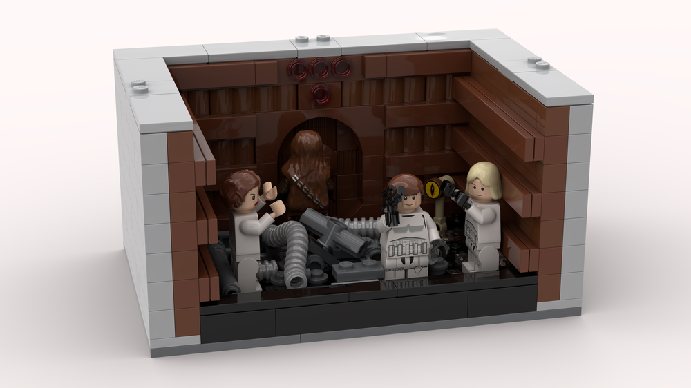 Lego Death Star trash compactor under cell block
