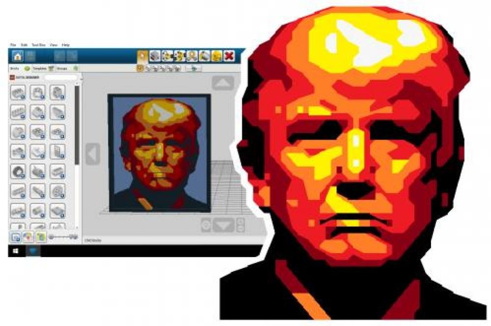 Lego Donald Trump in 3D.