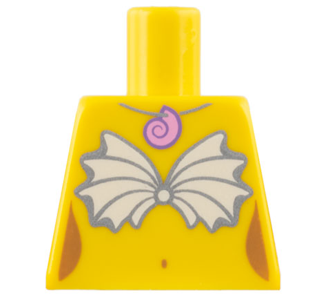 Lego Torso Mermaid with Silver and White Seashell Bra and Bright Pink Sea Snail Necklace Pattern / Yellow