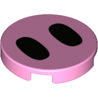 Lego Tile Round 2 x 2 with 2 Black Ovals (Pig Snout) Print