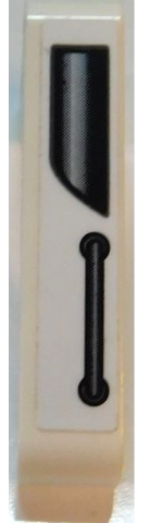 Lego Technic, Liftarm, Modified Bent Thick L-Shape 3 x 5 with Black Window and Door Handle Pattern Model Right Side (Sticker) - Set 42167 / White