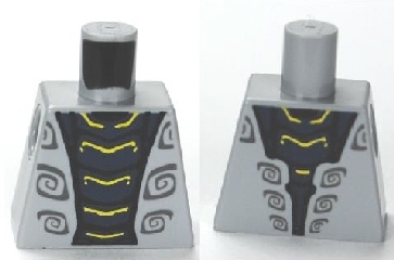 Lego Torso Ninjago Wrap with Dark Blue Snake Pattern / Light Bluish Gray