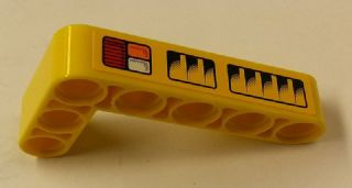 Lego Technic, Liftarm, Modified Bent Thick L-Shape 3 x 5 with Taillights and Air Vents Pattern Model Right Side (Sticker) - Set 42006