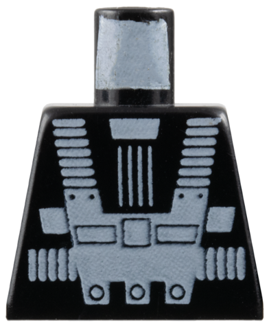 Lego Torso Space White Harness and Chest Panel with Rivets Pattern (Blacktron I) / Black