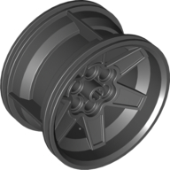 Lego Wheel 56 x 34 Technic Racing Medium with 6 Pin Holes / Black