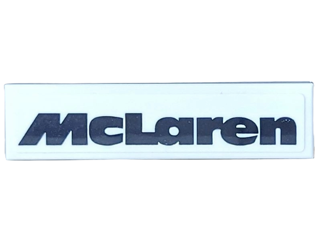 Lego Tile 1 x 4 with Black 'McLaren' Pattern (Sticker) - Set 10330 / White