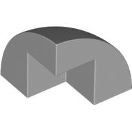 Lego Brick Round Corner, Curved 2 x 2 x 1 2/3 Quarter Dome with 1 Cutout / Light Bluish Gray
