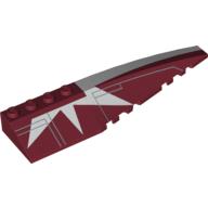Lego Brick Wedged, Curved 12 x 3 Right with White Stripe and Starburst Print