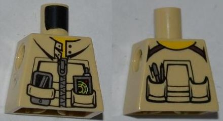 Lego Torso Dino Jacket with Strap Collar, Zipper, Phone and GPS Pattern / Tan
