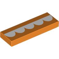 Lego Tile 1 x 3 with White Half Circles / Teeth Print