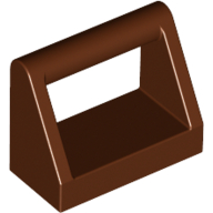 Lego Tile Special 1 x 2 with Handle / Reddish Brown