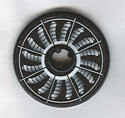 Lego Technic, Disk 3 x 3 with Fan Blade Black and White In-Motion Pattern (Sticker) - Set 8653 / Black