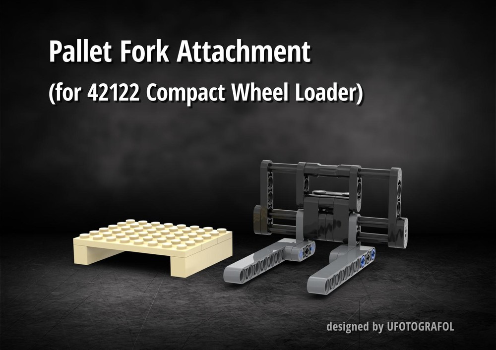 Lego Pallet fork attachment (for 42122 Compact Wheel Loader)