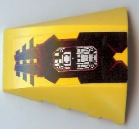 Lego Wedge 4 x 4 Triple Curved No Studs with Circuitry Pattern (Sticker) - Set 7721 / Yellow